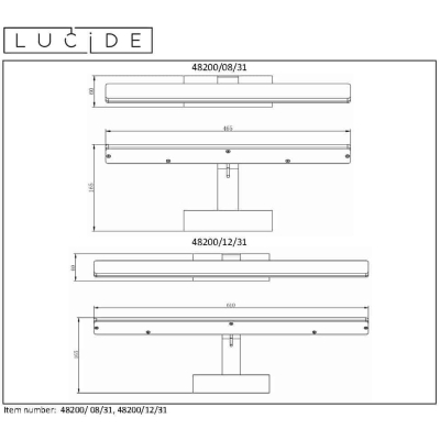 BETHAN - Kinkiet - LED - 1x12W 3000K - IP21 - White 48200/12/31 Lucide